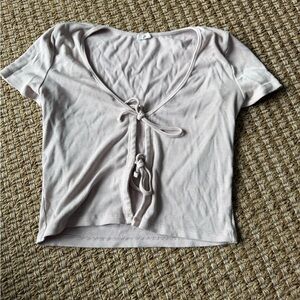 Aritzia Soft Pink Tie-Front Blouse